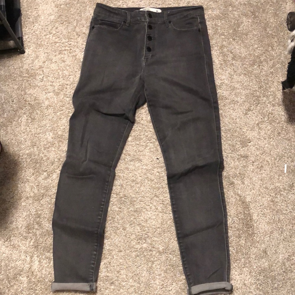 Abercrombie & Fitch grey high rise stretch jeans